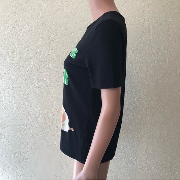 Zara Women’s Size S Black T-Shirt Short Sleeves Empowering Makes Us Stronger Tee - Picture 3 of 16